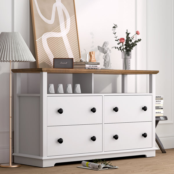 Winston Porter Brianda 47" Wide 4 Drawer Sideboards and Buffets Wayfair